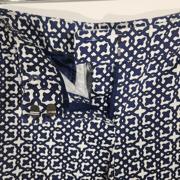 Laundry By Shelli Segal Pants Womens 10 Blue White Pattern - Picture 4 of 10